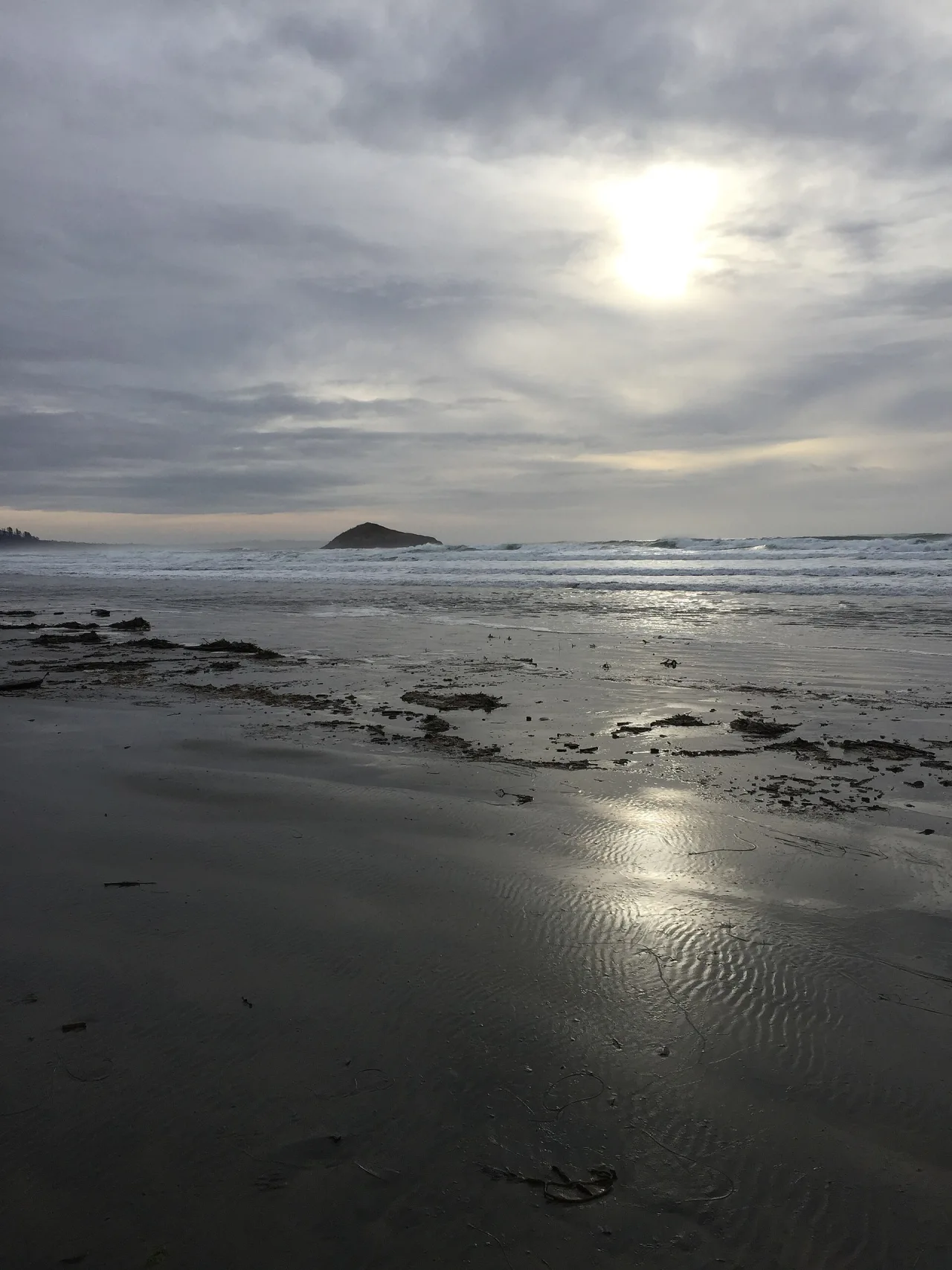 Winter light after a storm at Incinerator Rock in Pacific Rim National Park Reserve